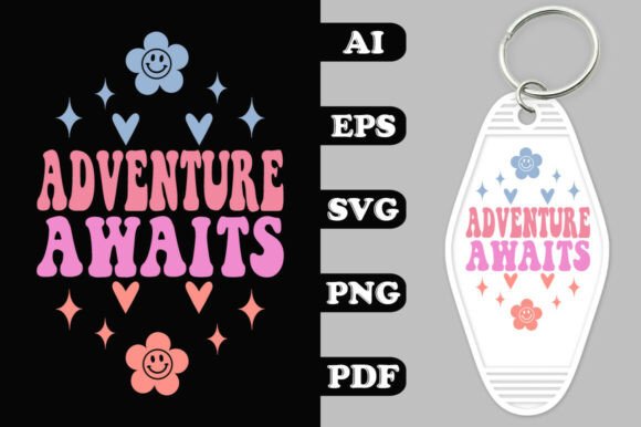Adventure Awaits Key Chain SVG Design